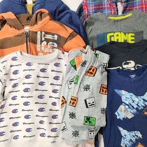 Champion White Sweatshirt with Blue and Red Logos